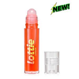 Lottie London Roller Glaze O.J, Rollerball pH Color Changing Lip Oil in Orange,